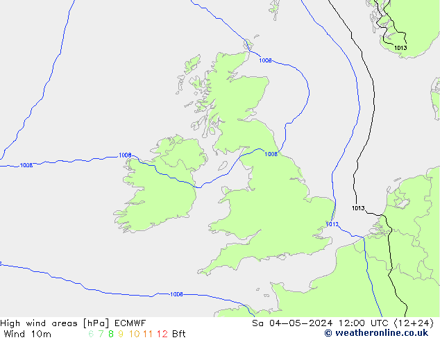 High wind areas ECMWF sáb 04.05.2024 12 UTC