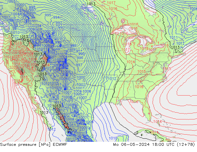 приземное давление ECMWF пн 06.05.2024 18 UTC