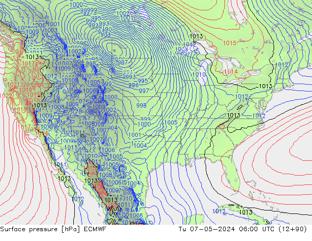 Bodendruck ECMWF Di 07.05.2024 06 UTC