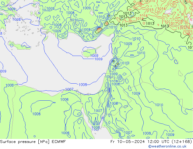 Bodendruck ECMWF Fr 10.05.2024 12 UTC