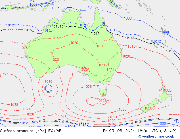 ciśnienie ECMWF pt. 03.05.2024 18 UTC