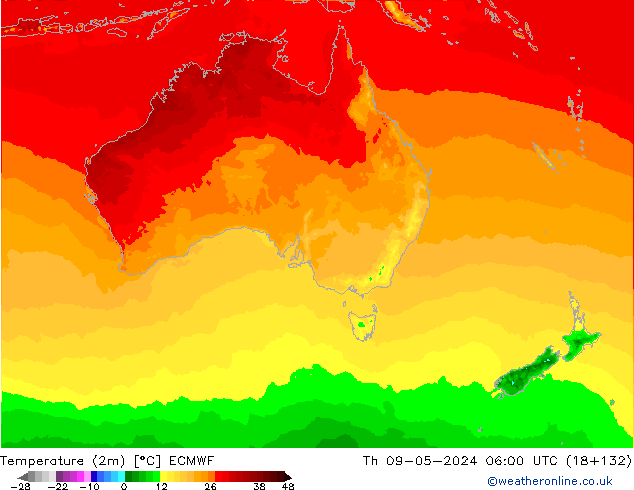 карта температуры ECMWF чт 09.05.2024 06 UTC