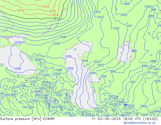 Surface pressure ECMWF Fr 03.05.2024 18 UTC