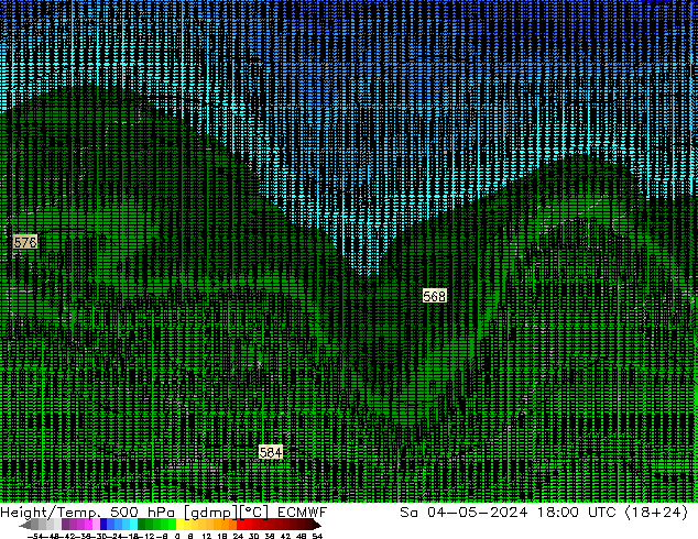 Height/Temp. 500 hPa ECMWF 星期六 04.05.2024 18 UTC