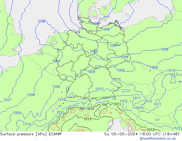 ciśnienie ECMWF nie. 05.05.2024 18 UTC