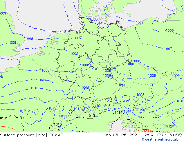 ciśnienie ECMWF pon. 06.05.2024 12 UTC