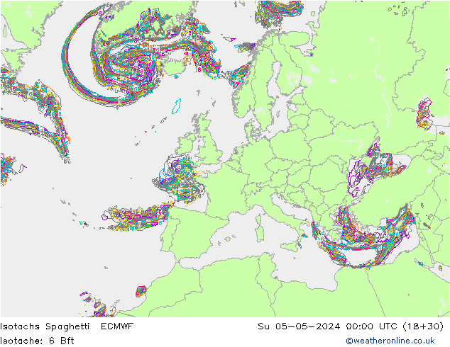 Isotachen Spaghetti ECMWF So 05.05.2024 00 UTC
