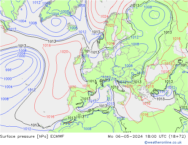 Yer basıncı ECMWF Pzt 06.05.2024 18 UTC