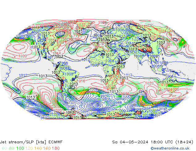 Polarjet/Bodendruck ECMWF Sa 04.05.2024 18 UTC