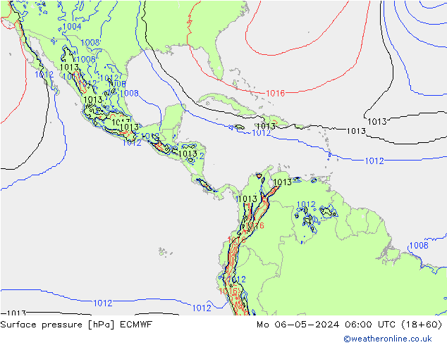Yer basıncı ECMWF Pzt 06.05.2024 06 UTC