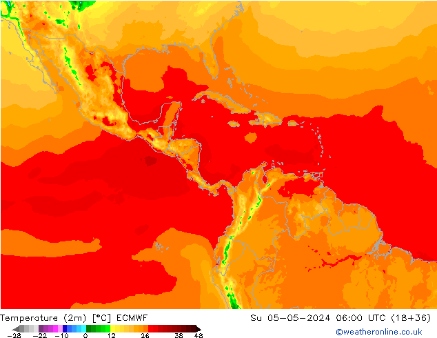 Temperatura (2m) ECMWF Dom 05.05.2024 06 UTC