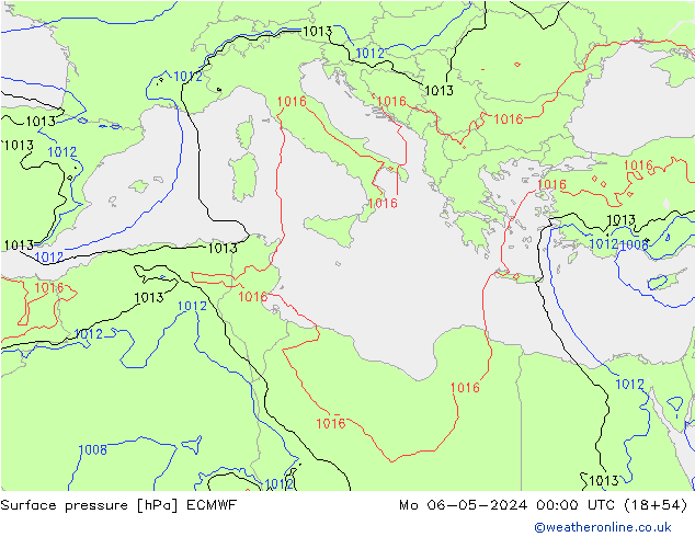 Luchtdruk (Grond) ECMWF ma 06.05.2024 00 UTC