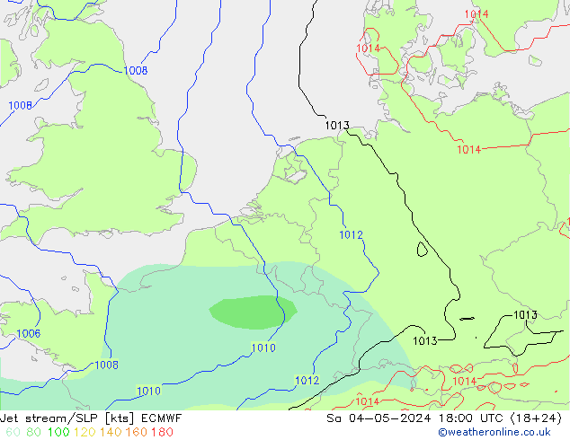 Jet stream/SLP ECMWF Sa 04.05.2024 18 UTC