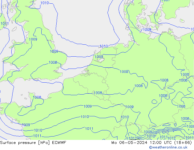 ciśnienie ECMWF pon. 06.05.2024 12 UTC