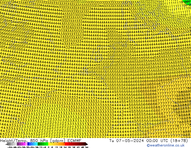 Height/Temp. 850 hPa ECMWF mar 07.05.2024 00 UTC