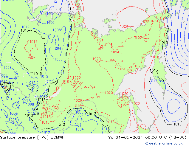 Luchtdruk (Grond) ECMWF za 04.05.2024 00 UTC