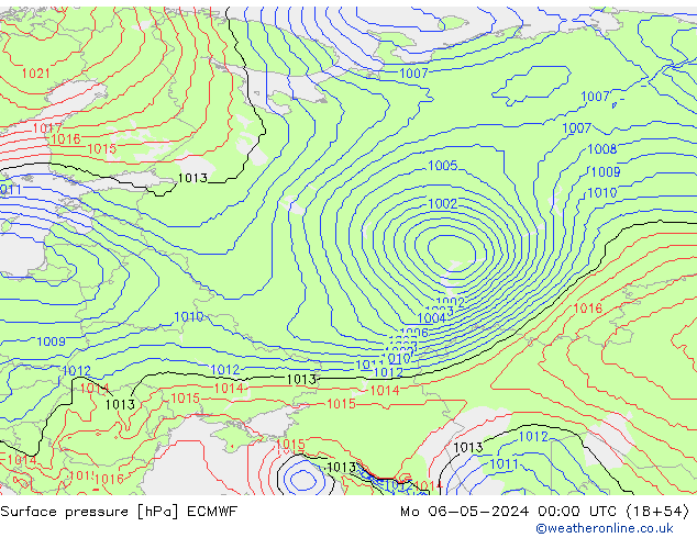 Surface pressure ECMWF Mo 06.05.2024 00 UTC