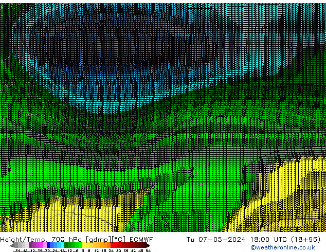 Geop./Temp. 700 hPa ECMWF mar 07.05.2024 18 UTC