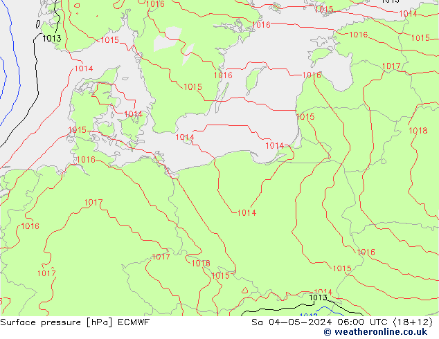Bodendruck ECMWF Sa 04.05.2024 06 UTC