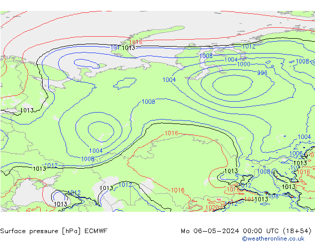 приземное давление ECMWF пн 06.05.2024 00 UTC