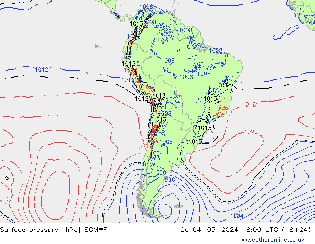 Luchtdruk (Grond) ECMWF za 04.05.2024 18 UTC