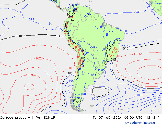 Surface pressure ECMWF Tu 07.05.2024 06 UTC