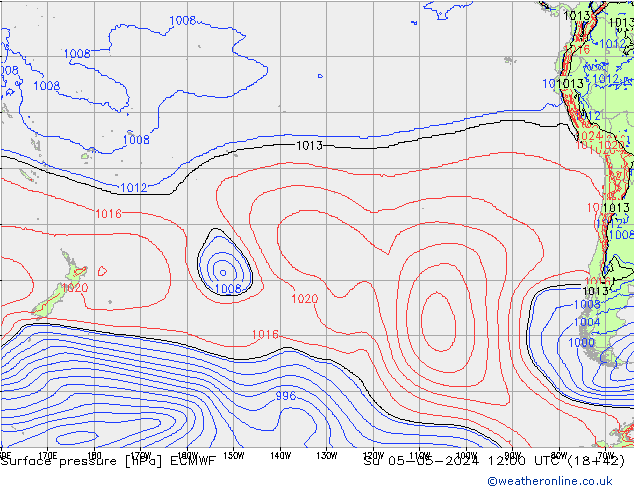 Luchtdruk (Grond) ECMWF zo 05.05.2024 12 UTC