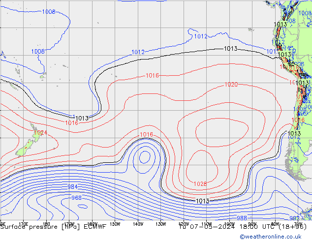 ciśnienie ECMWF wto. 07.05.2024 18 UTC