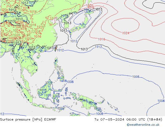 pression de l'air ECMWF mar 07.05.2024 06 UTC