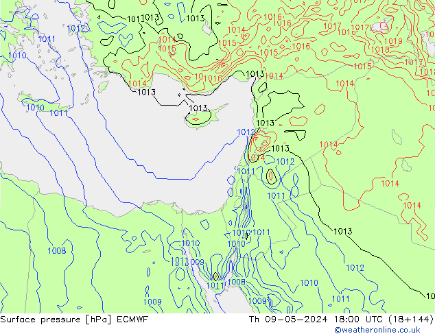 Bodendruck ECMWF Do 09.05.2024 18 UTC