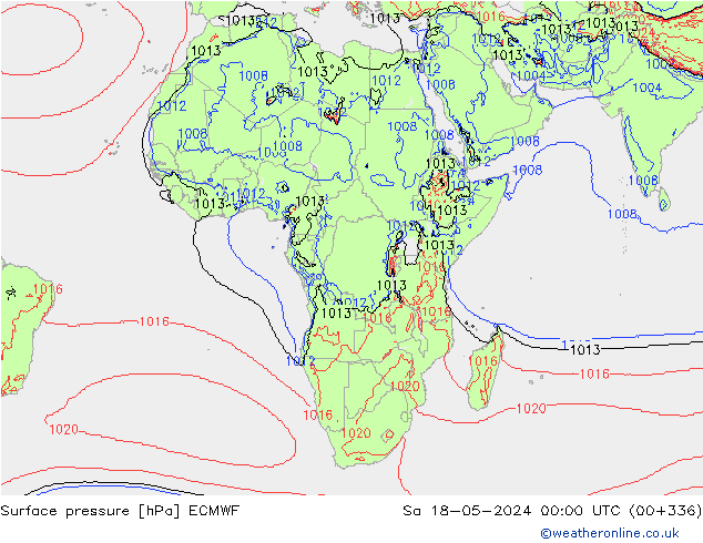 ciśnienie ECMWF so. 18.05.2024 00 UTC