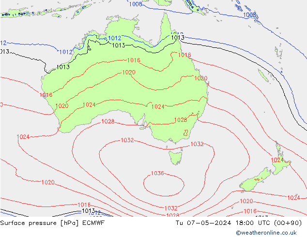 pression de l'air ECMWF mar 07.05.2024 18 UTC