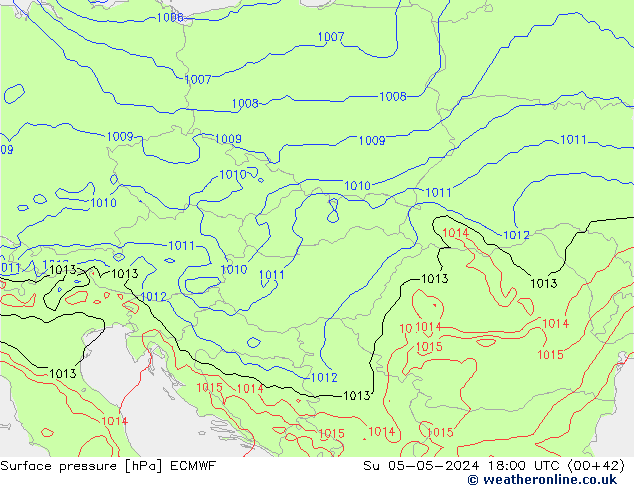 Surface pressure ECMWF Su 05.05.2024 18 UTC