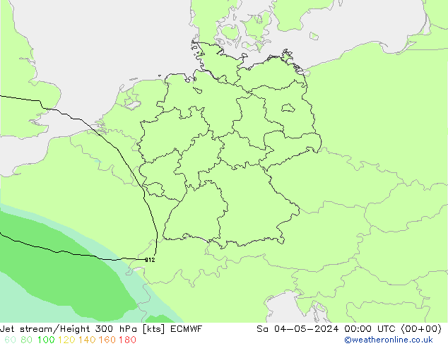 高速氣流 ECMWF 星期六 04.05.2024 00 UTC