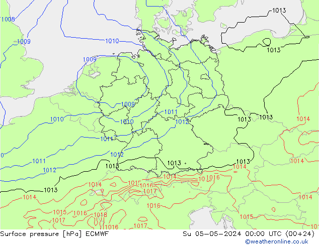 приземное давление ECMWF Вс 05.05.2024 00 UTC