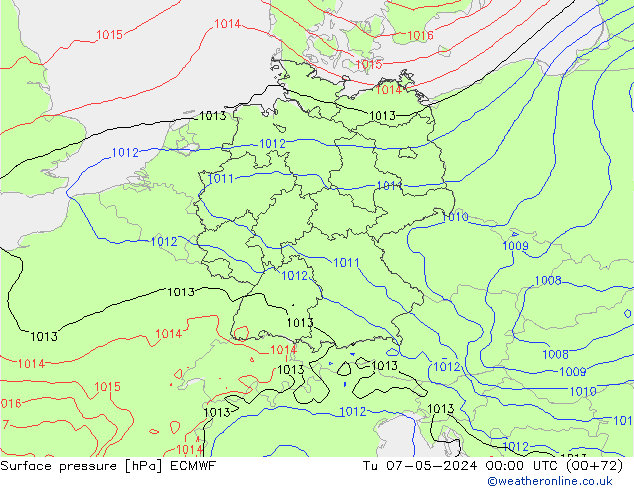 ciśnienie ECMWF wto. 07.05.2024 00 UTC