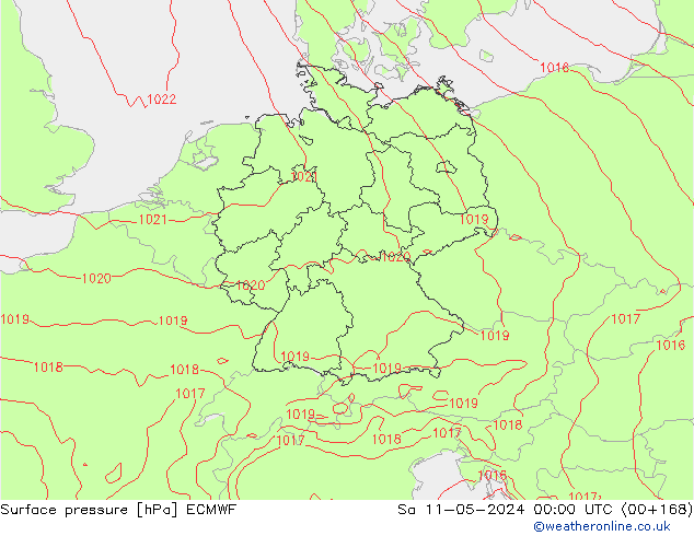 Surface pressure ECMWF Sa 11.05.2024 00 UTC