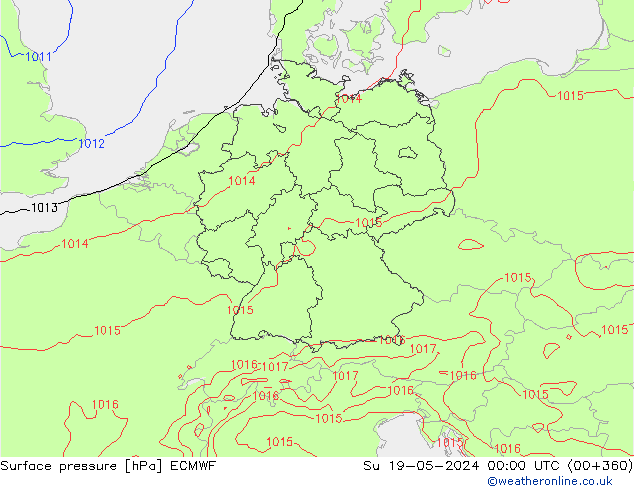 Bodendruck ECMWF So 19.05.2024 00 UTC