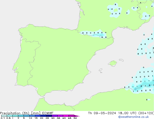 opad (6h) ECMWF czw. 09.05.2024 00 UTC