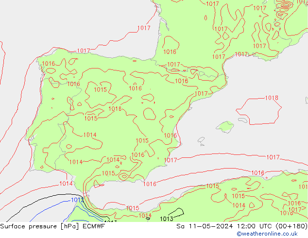 Luchtdruk (Grond) ECMWF za 11.05.2024 12 UTC