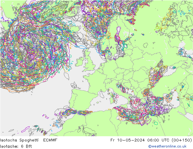 Izotacha Spaghetti ECMWF pt. 10.05.2024 06 UTC