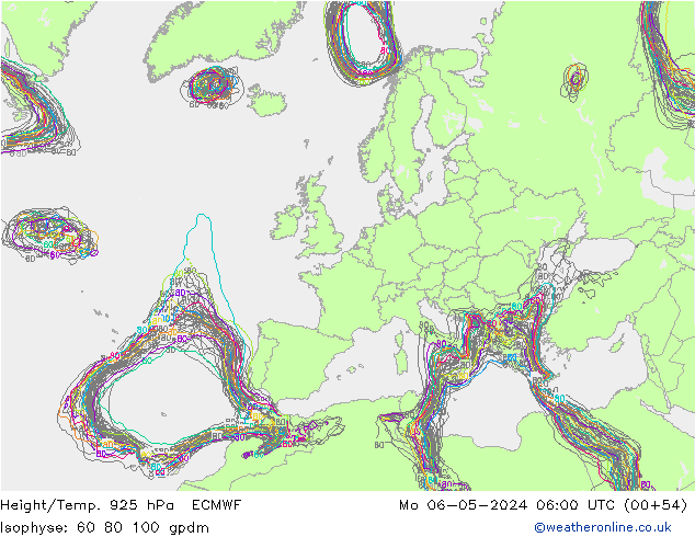 Height/Temp. 925 hPa ECMWF Mo 06.05.2024 06 UTC