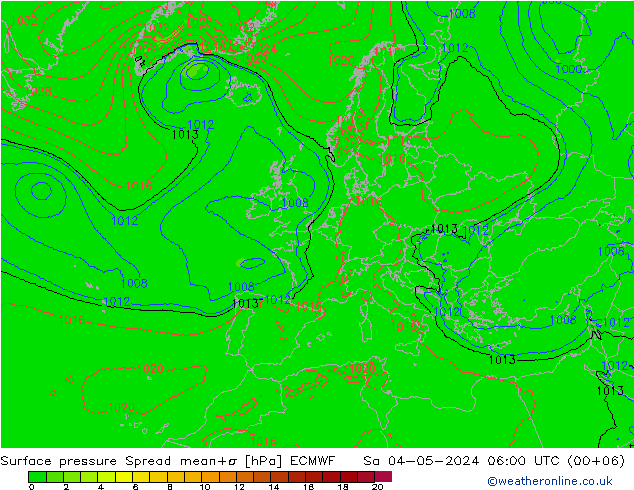 pression de l'air Spread ECMWF sam 04.05.2024 06 UTC