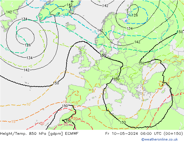 Height/Temp. 850 hPa ECMWF Fr 10.05.2024 06 UTC