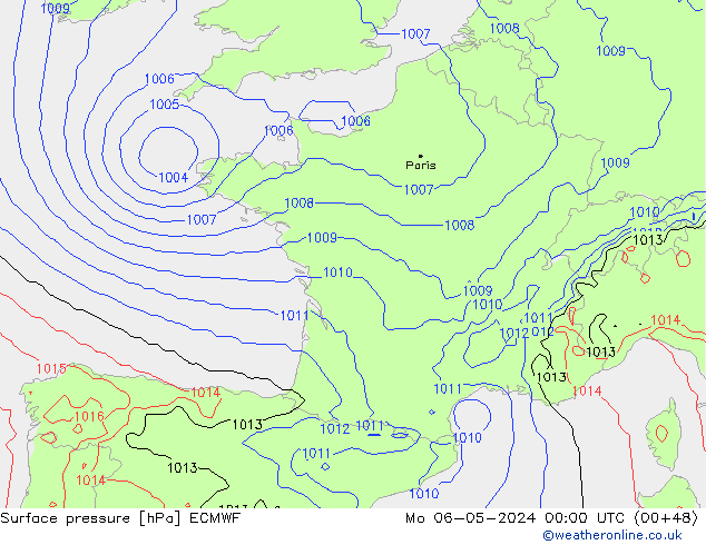 Surface pressure ECMWF Mo 06.05.2024 00 UTC