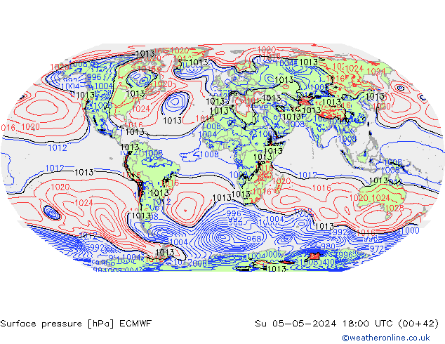 приземное давление ECMWF Вс 05.05.2024 18 UTC