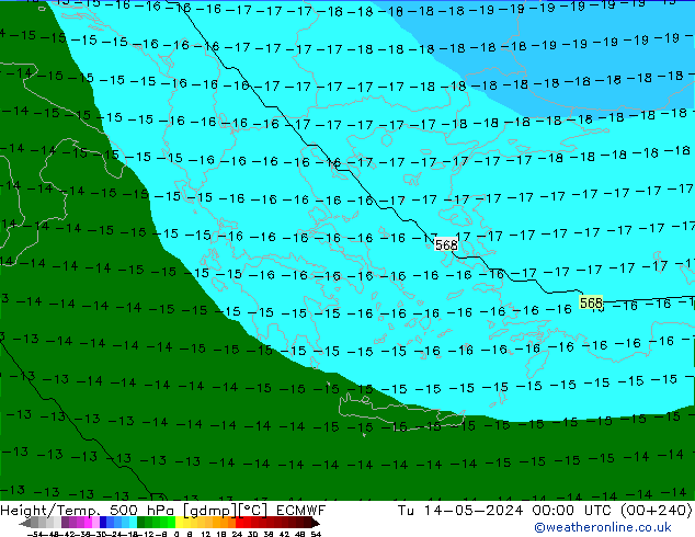 Height/Temp. 500 hPa ECMWF Di 14.05.2024 00 UTC