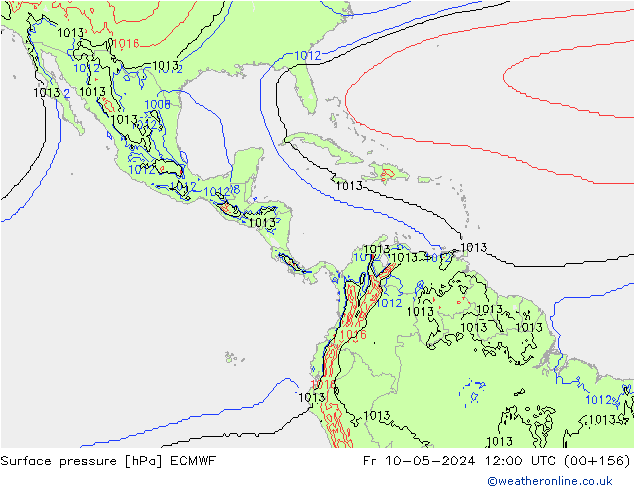 приземное давление ECMWF пт 10.05.2024 12 UTC