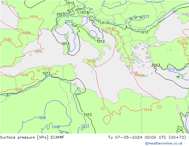 ciśnienie ECMWF wto. 07.05.2024 00 UTC