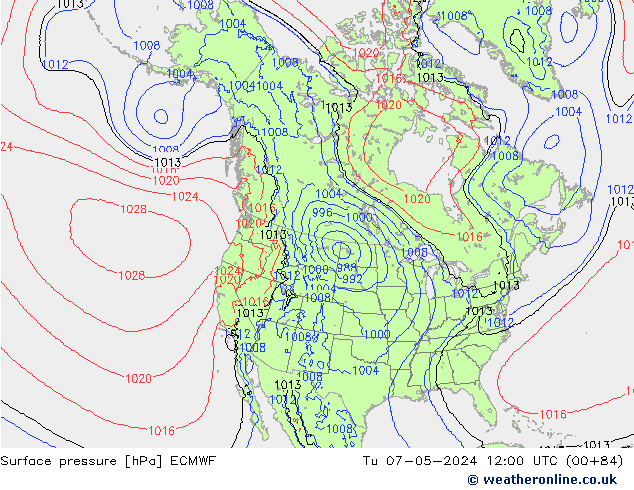 ciśnienie ECMWF wto. 07.05.2024 12 UTC